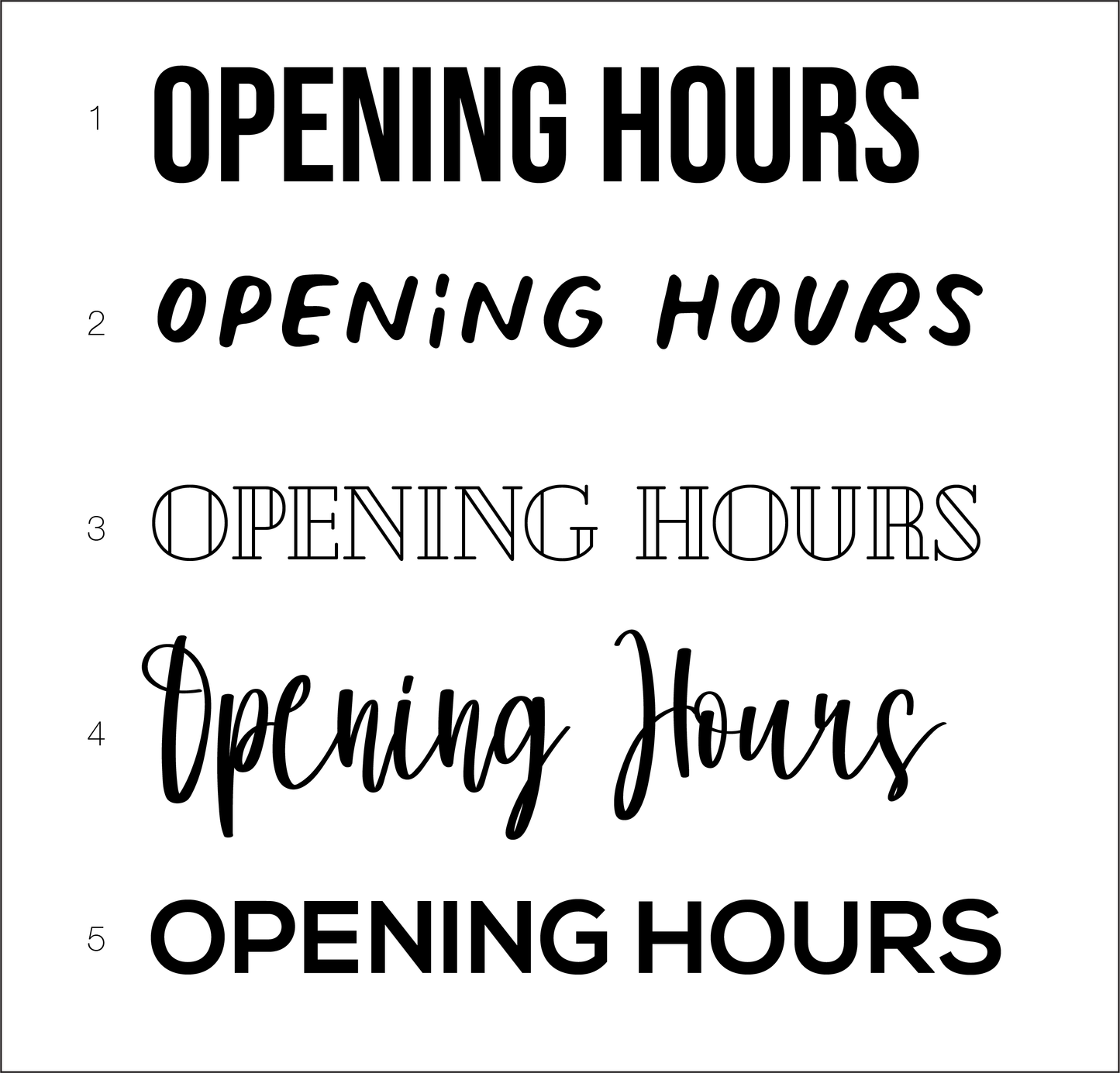 Opening Hours | Personalised Window Decal for Retailers