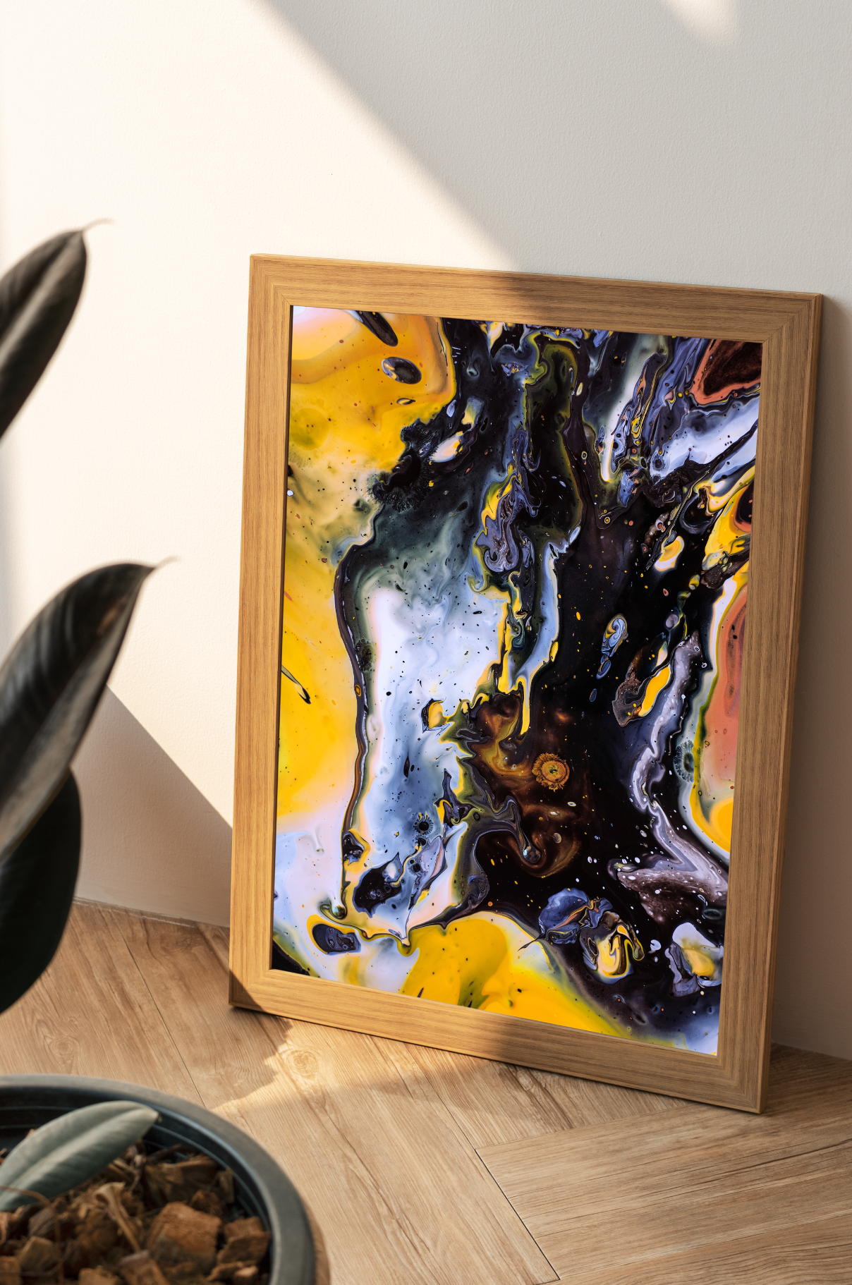 Abstract Painting Poster Marbling Acrylic Pouring