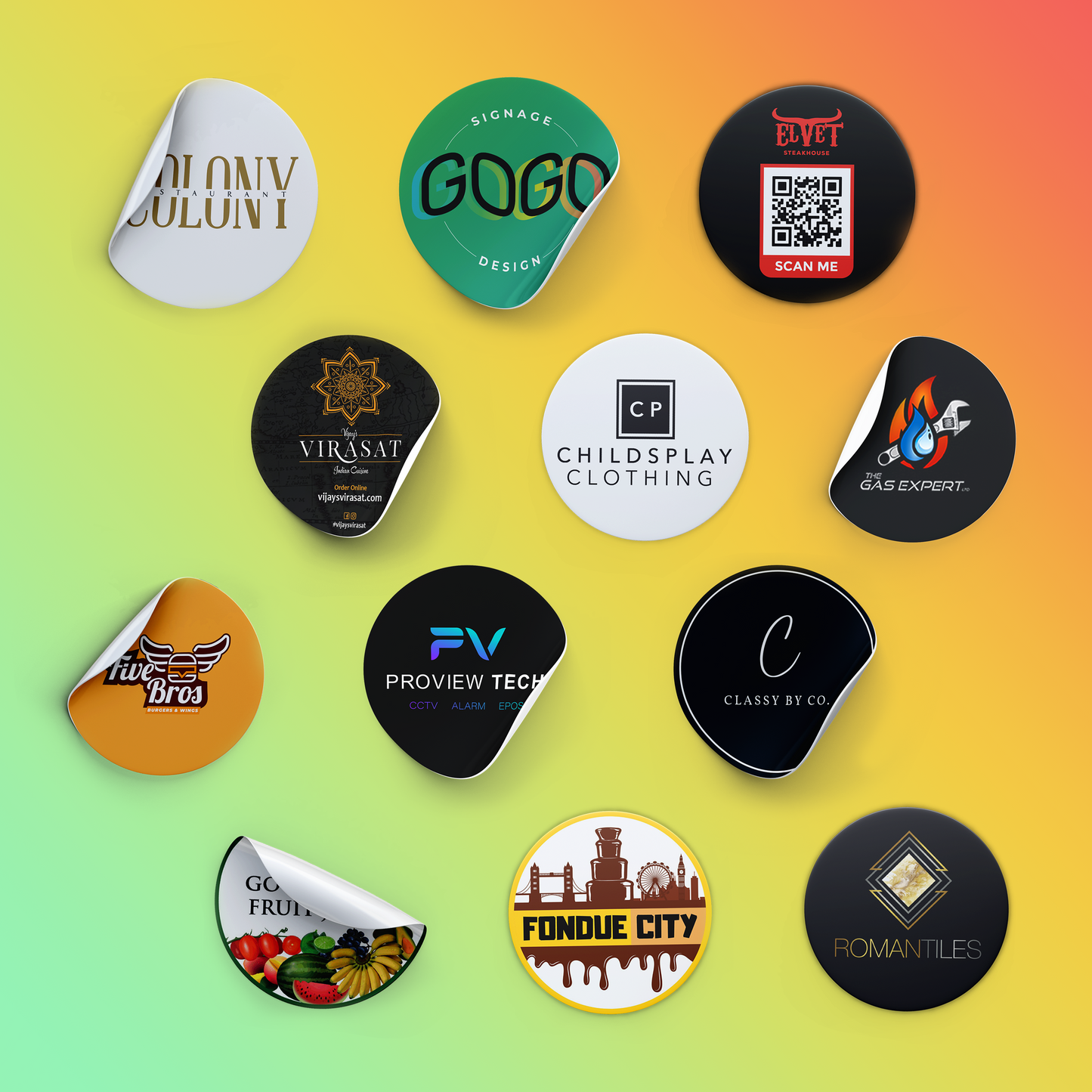 50 CUSTOM Round or Square Stickers