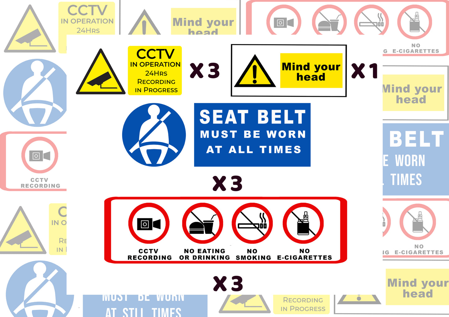 Cab / Taxi / Uber Safety Stickers