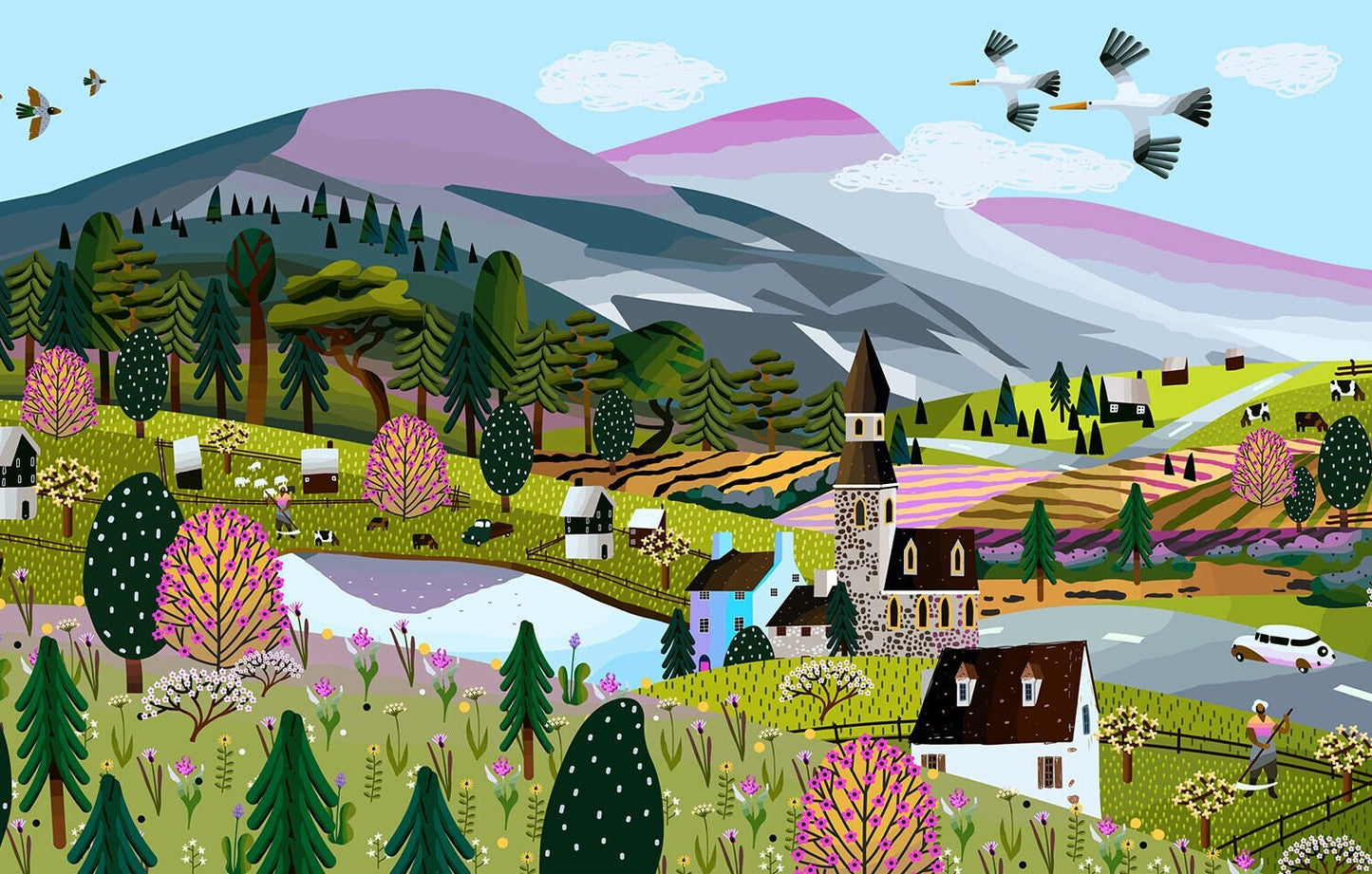 Spring in the Mountains | Kids Poster Print