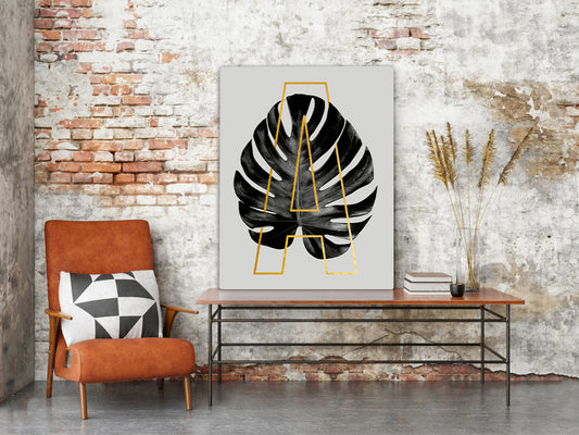 Letter A to Z Plant Leaf Canvas Print⎜Botanical Gift⎜Name Initial Canvas