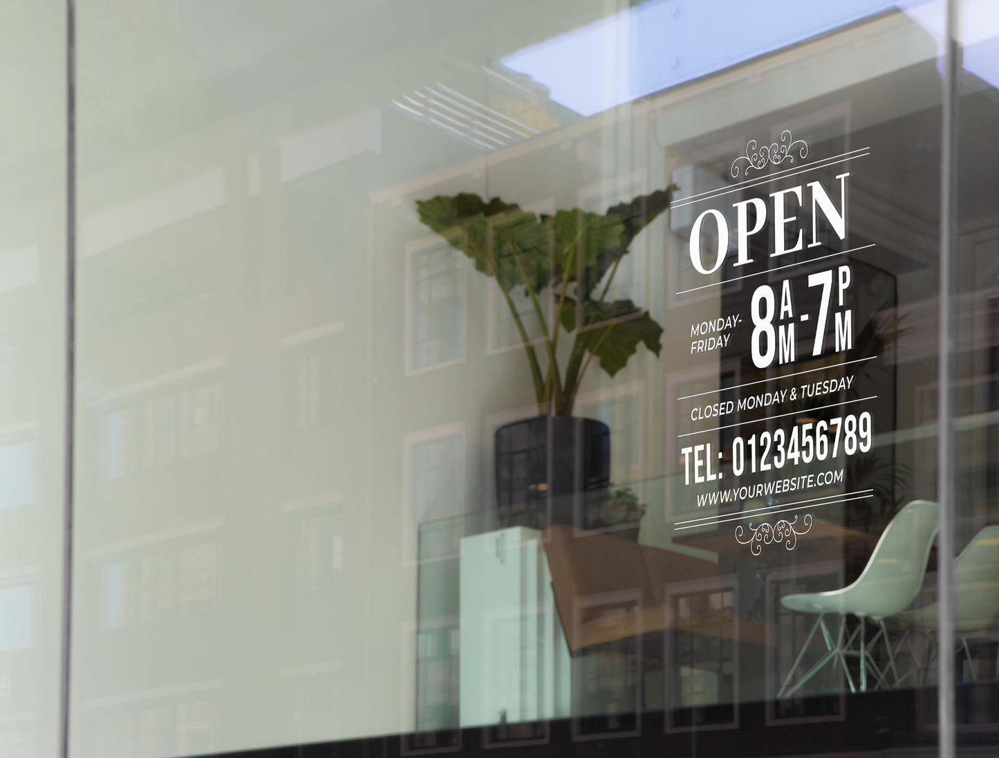 Opening Hours | Personalised Window Decal for Retailers