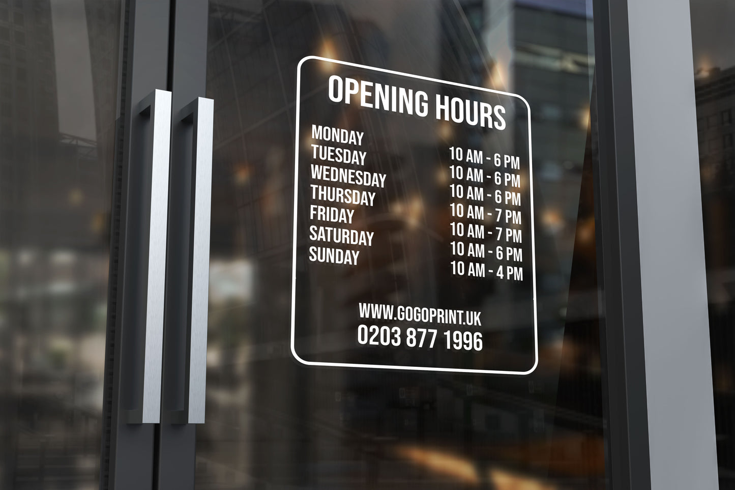 Opening Hours | Retail Decal