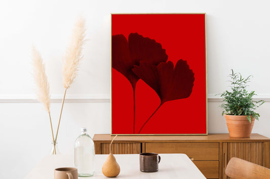 Infrared Red Flower Print