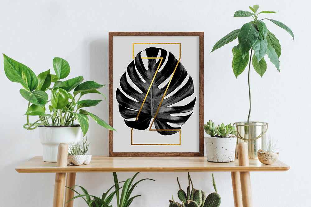 Letter A to Z Plant Leaf⎜Botanical Gift⎜Name Initial Print