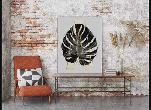 Letter A to Z Plant Leaf Canvas Print⎜Botanical Gift⎜Name Initial Canvas