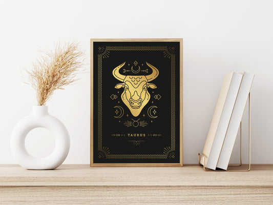 Taurus Tarot Card Poster⎜Your Star Sign Personalised Gift