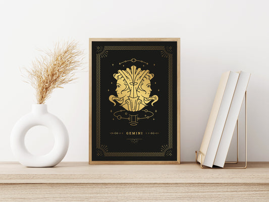 Gemini Tarot Card Poster | Star Sign Poster