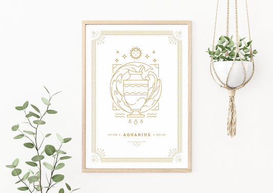 Aquarius Tarot Card Poster