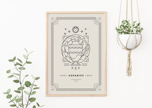 Aquarius Tarot Card Poster