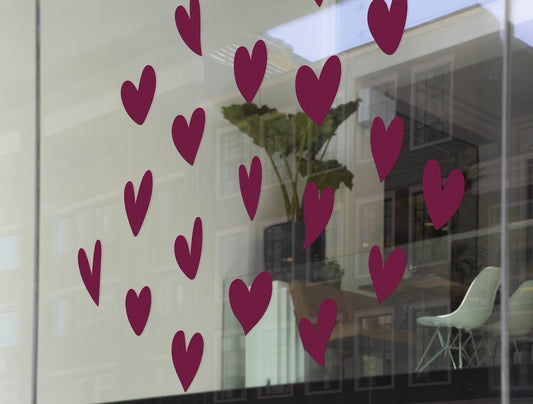 Hearts Pack (20 or 40) | Valentine's Day Retail Window Vinyl
