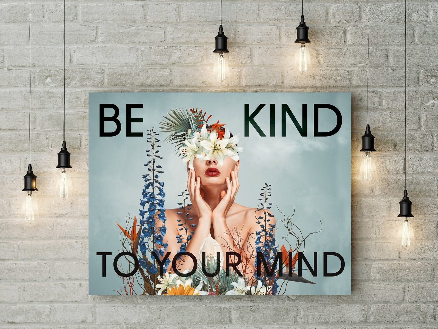 Mental Health Awareness 'Be Kind To Your Mind' Printed Canvas - Motivational Quote - Self Care - Positive Vibes - Motivational Canvas