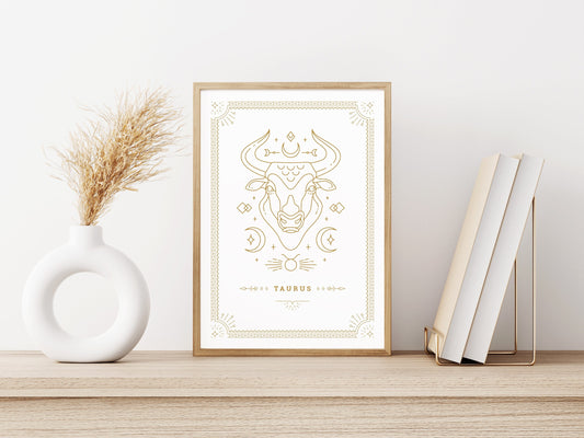 Taurus Tarot Card Poster⎜Your Star Sign Personalised Gift