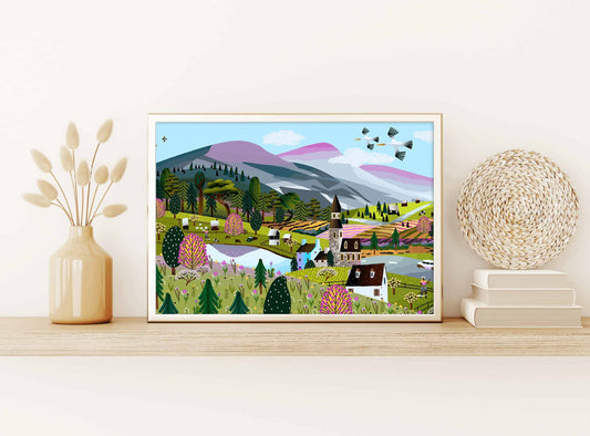 Spring in the Mountains | Kids Poster Print
