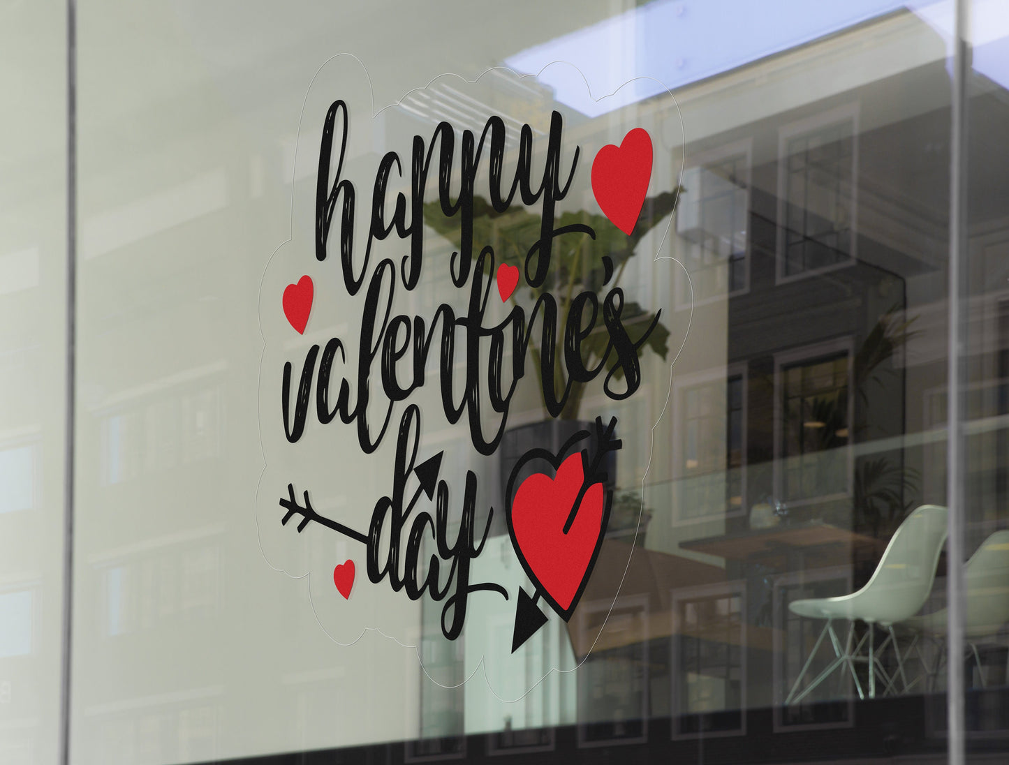 Happy Valentine's Day Retail Window Vinyl