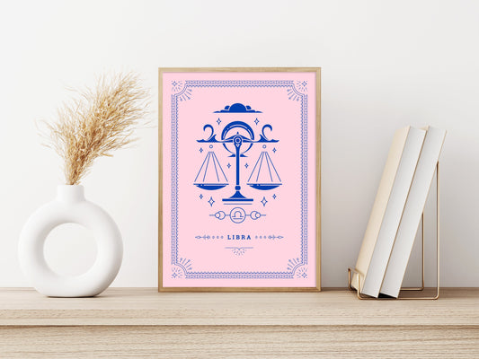 Libra Tarot Card Poster - Star Sign Poster