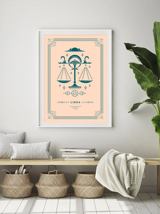 Libra Tarot Card Poster - Star Sign Poster